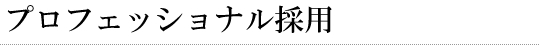 プロフェッショナル採用